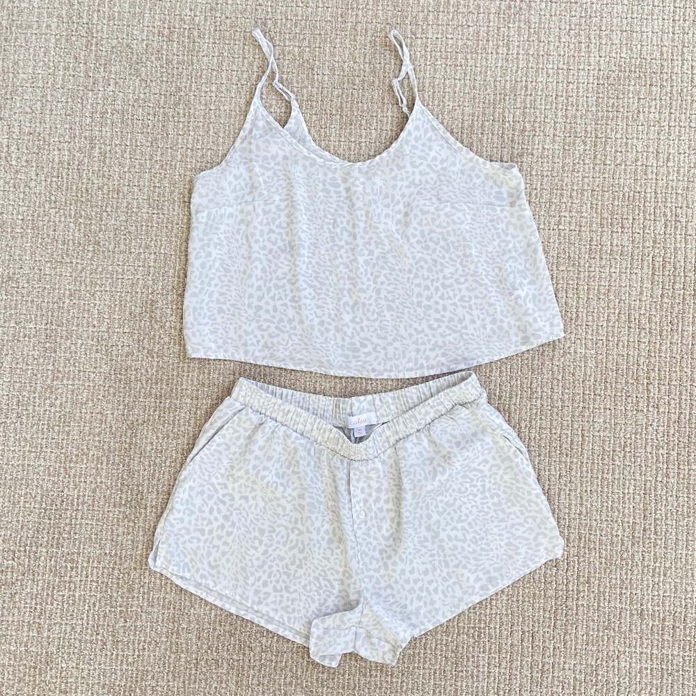 Animal Print Cami Short Lounge Sleep Set